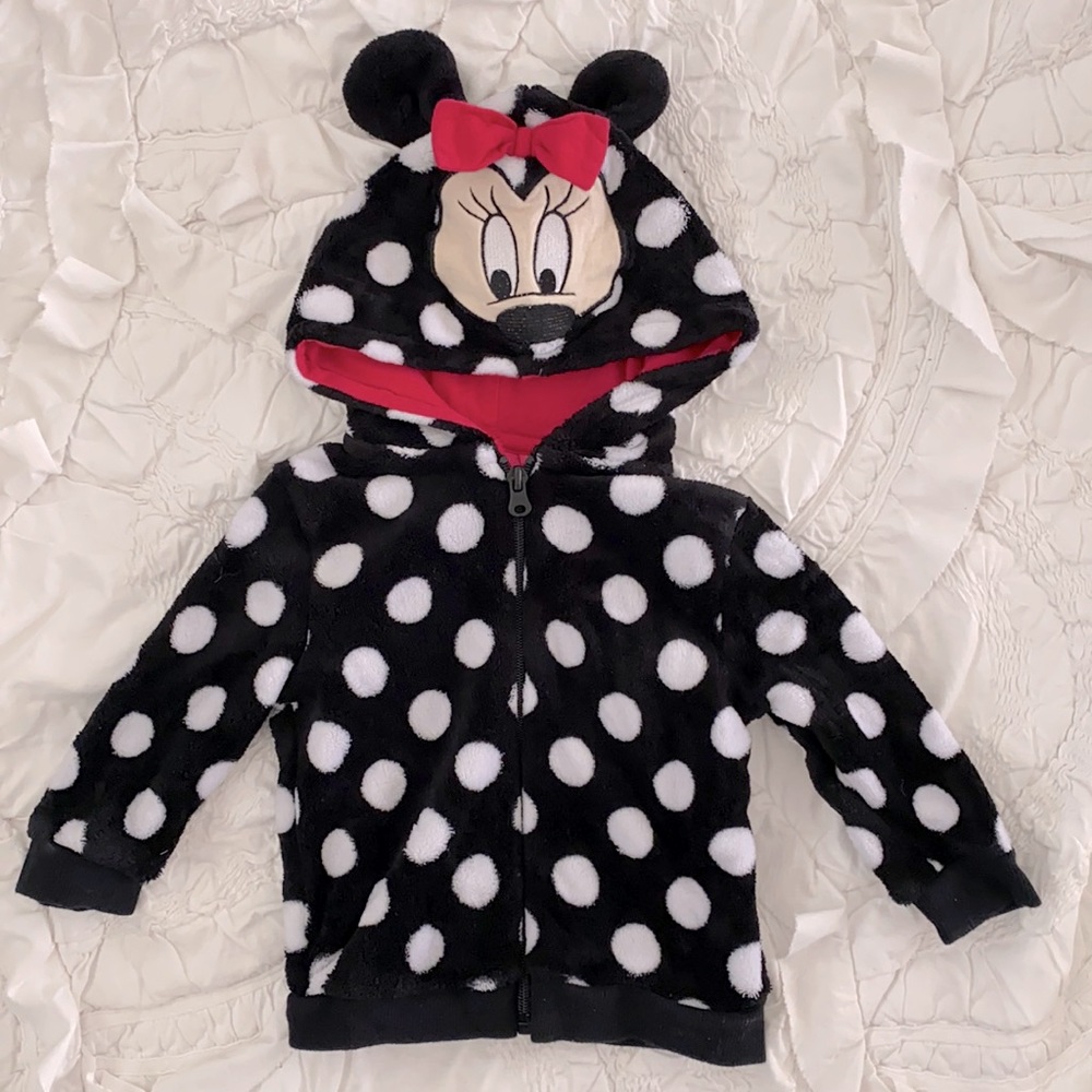 Fleece Minnie Mouse zip hoodie 9-12 months